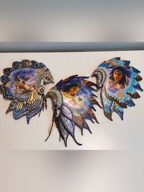 The Bradford Exchange Butterfly Dreams Wall Art Trio with Native Motifs